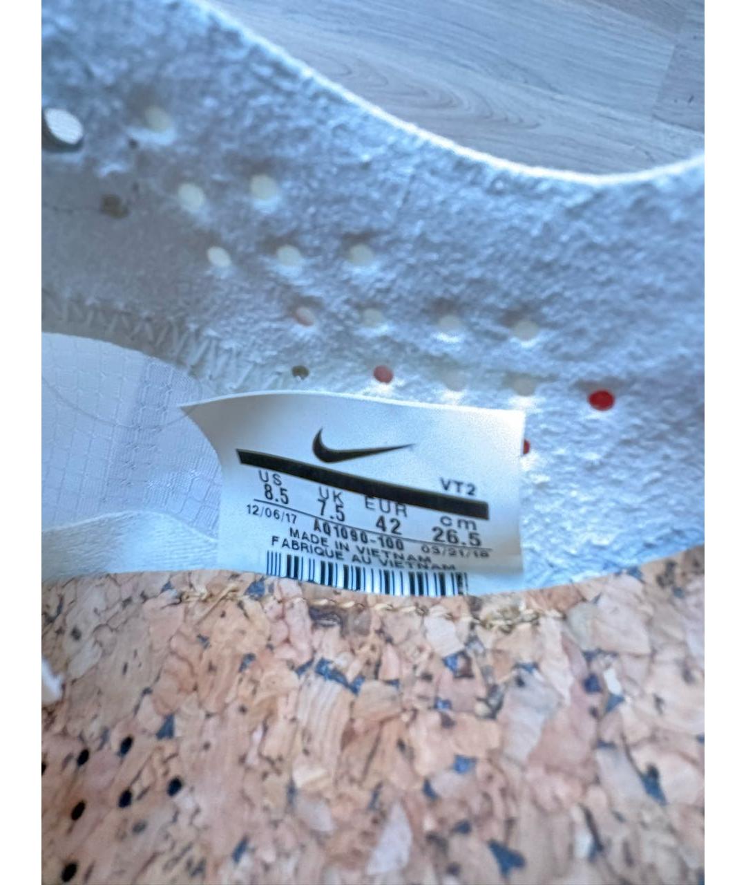 NIKE Бежевые текстильные низкие кроссовки / кеды, фото 8