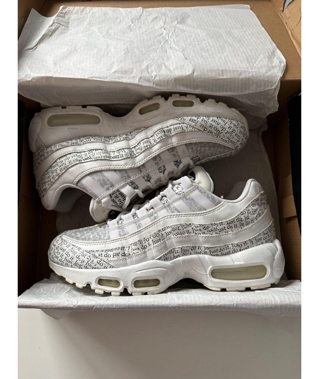 NIKE Белые текстильные низкие кроссовки / кеды, фото 2
