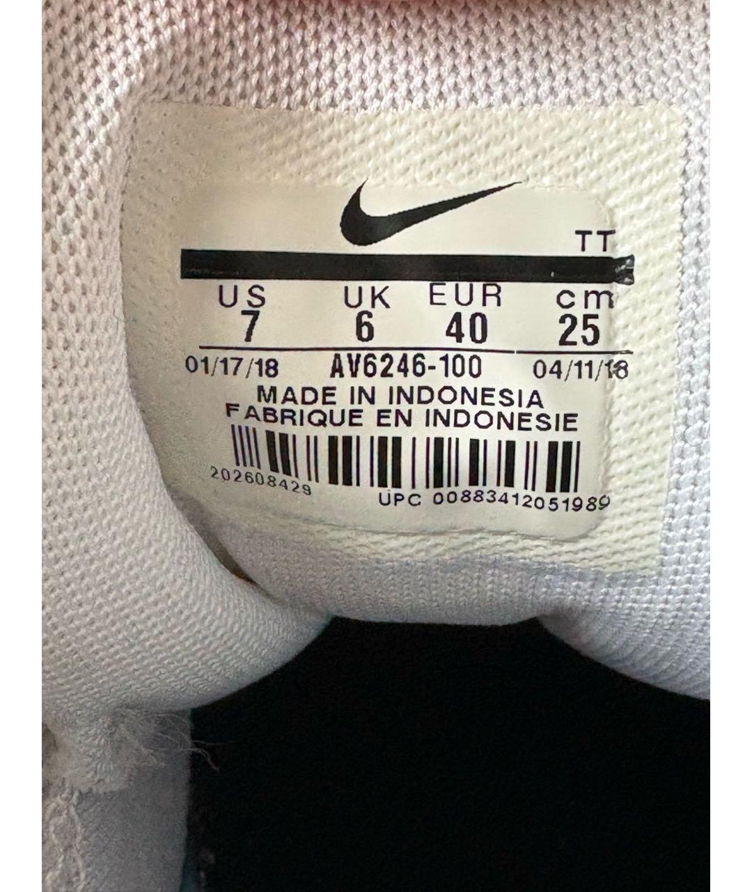 NIKE Белые текстильные низкие кроссовки / кеды, фото 8