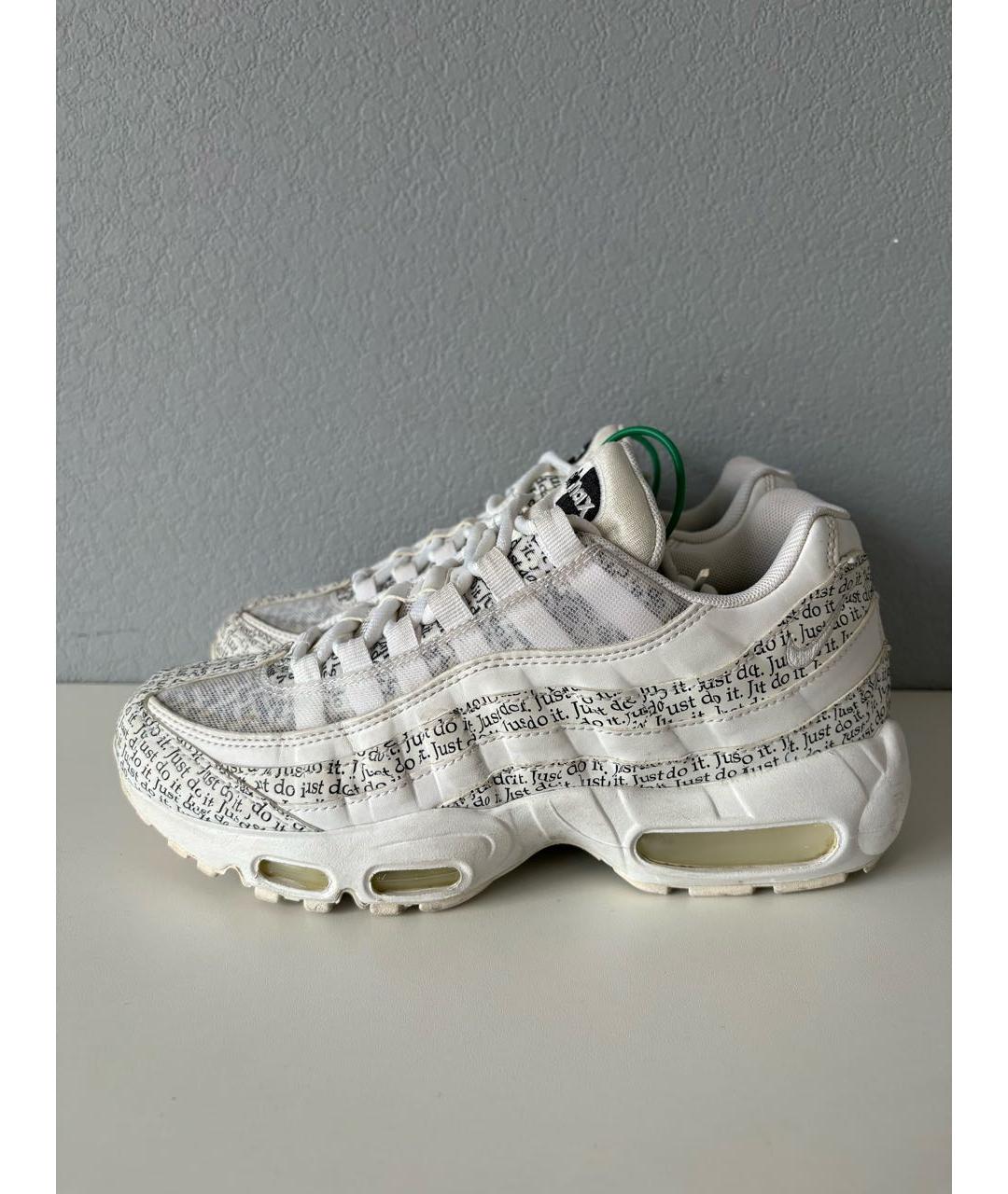 NIKE Белые текстильные низкие кроссовки / кеды, фото 3