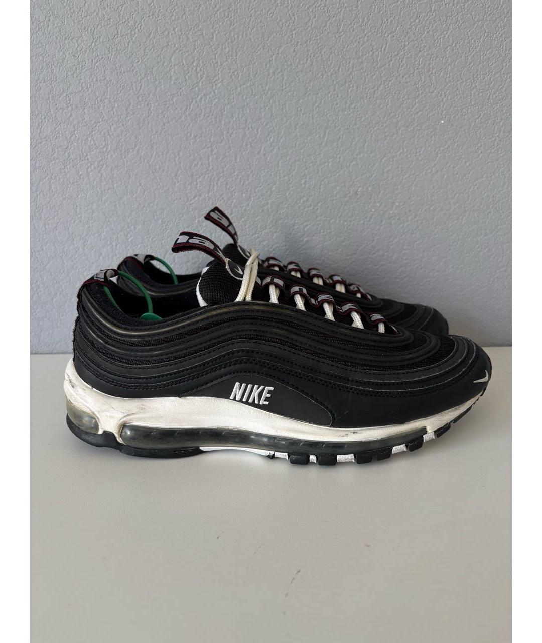 NIKE Черные кожаные низкие кроссовки / кеды, фото 4
