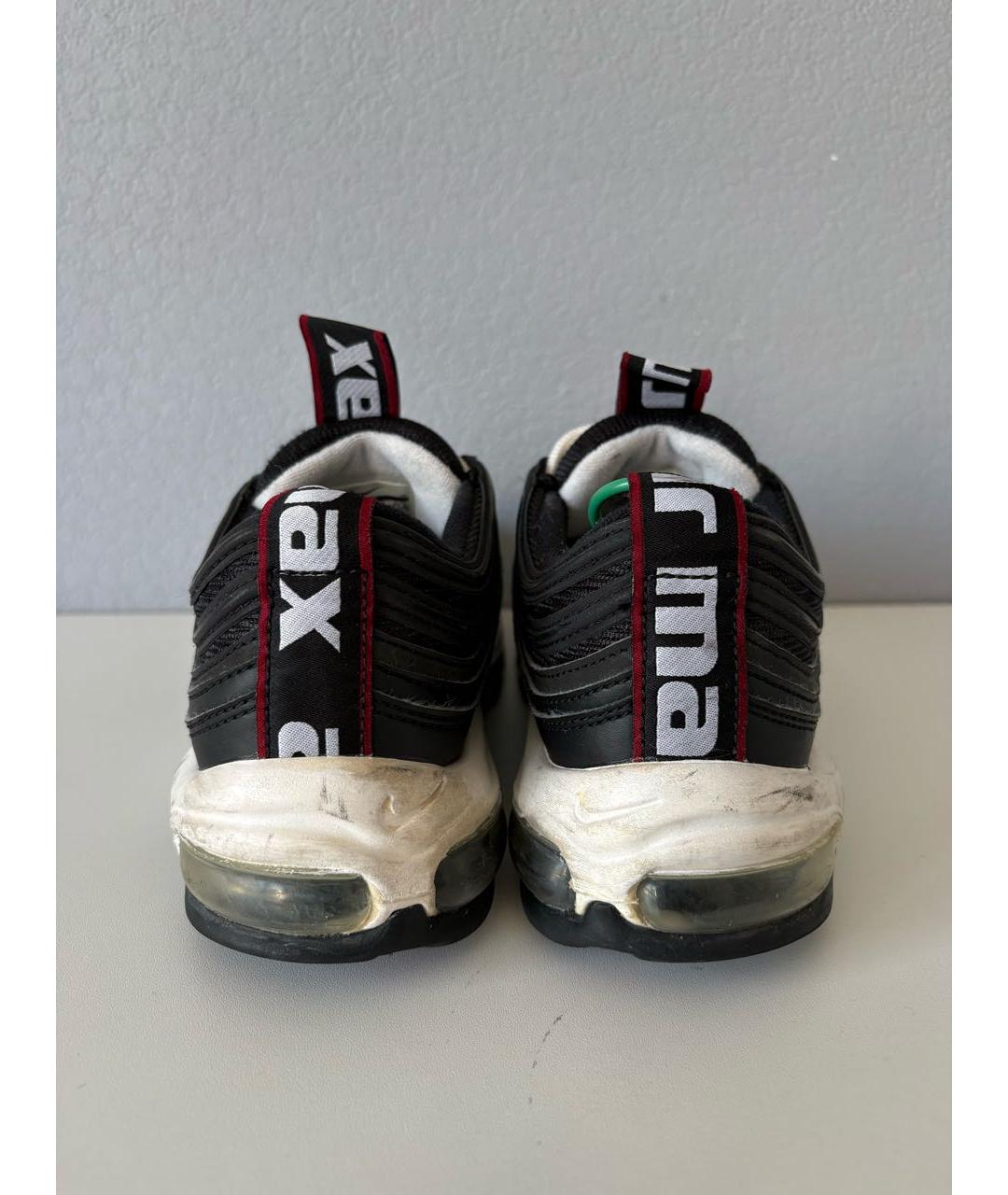 NIKE Черные кожаные низкие кроссовки / кеды, фото 6