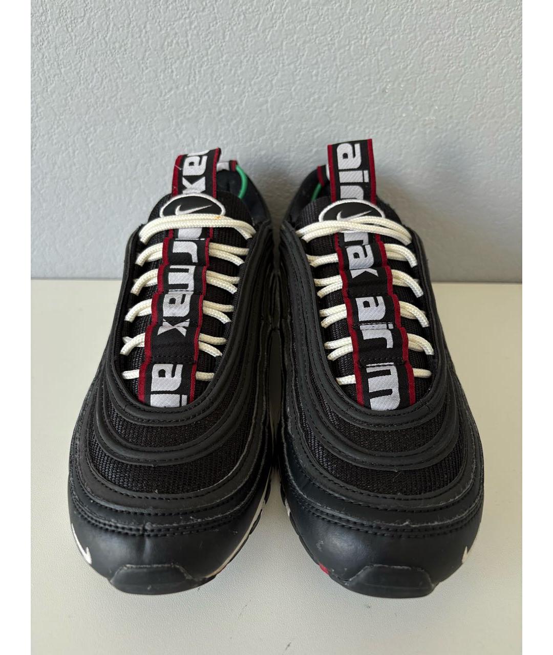NIKE Черные кожаные низкие кроссовки / кеды, фото 5