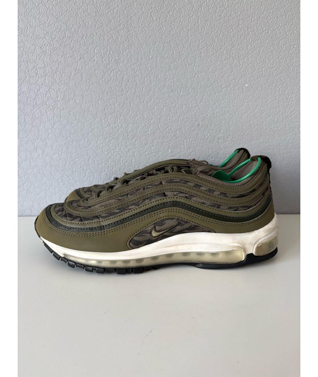 NIKE Хаки кожаные низкие кроссовки / кеды, фото 3
