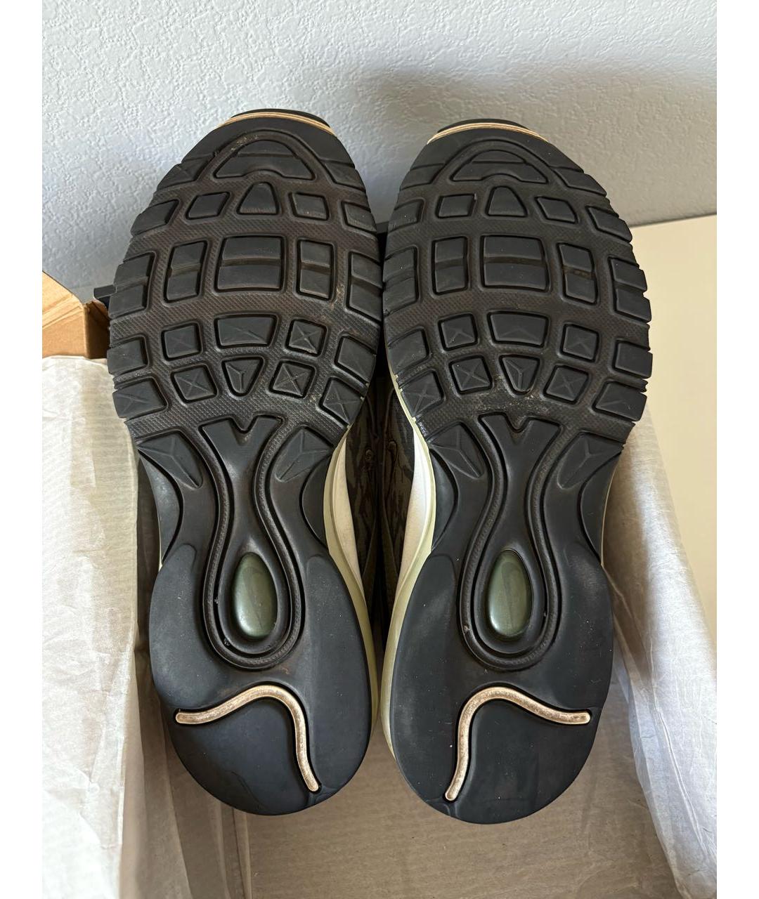 NIKE Хаки кожаные низкие кроссовки / кеды, фото 7
