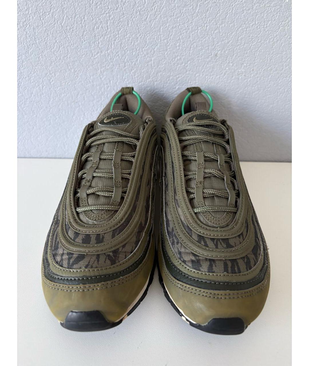 NIKE Хаки кожаные низкие кроссовки / кеды, фото 5