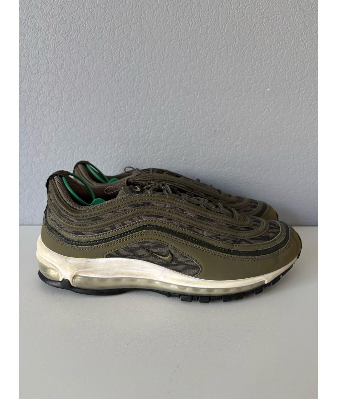 NIKE Хаки кожаные низкие кроссовки / кеды, фото 4