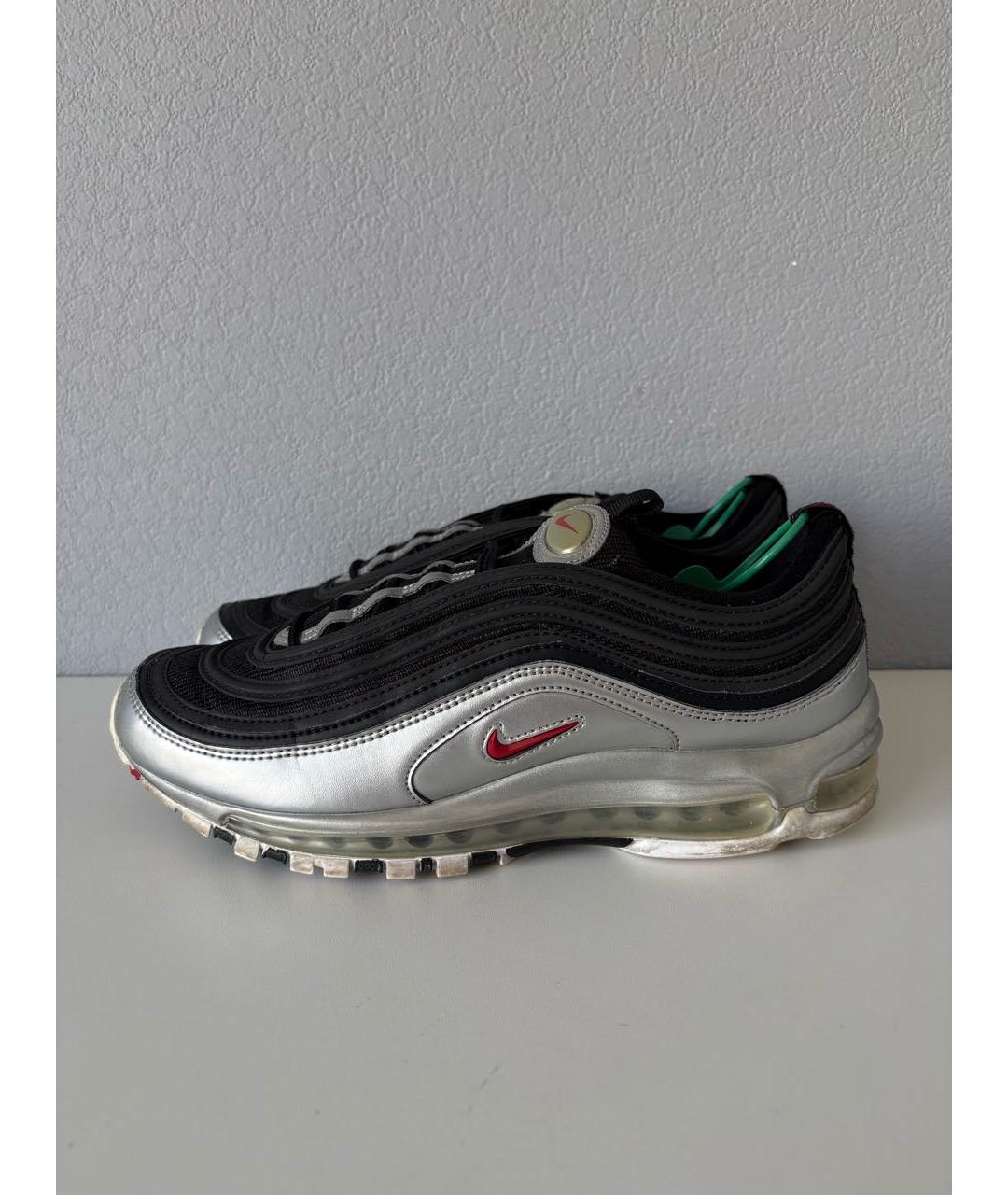 NIKE Черные кожаные низкие кроссовки / кеды, фото 3