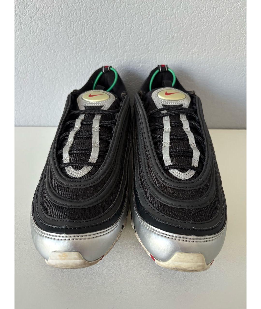 NIKE Черные кожаные низкие кроссовки / кеды, фото 5