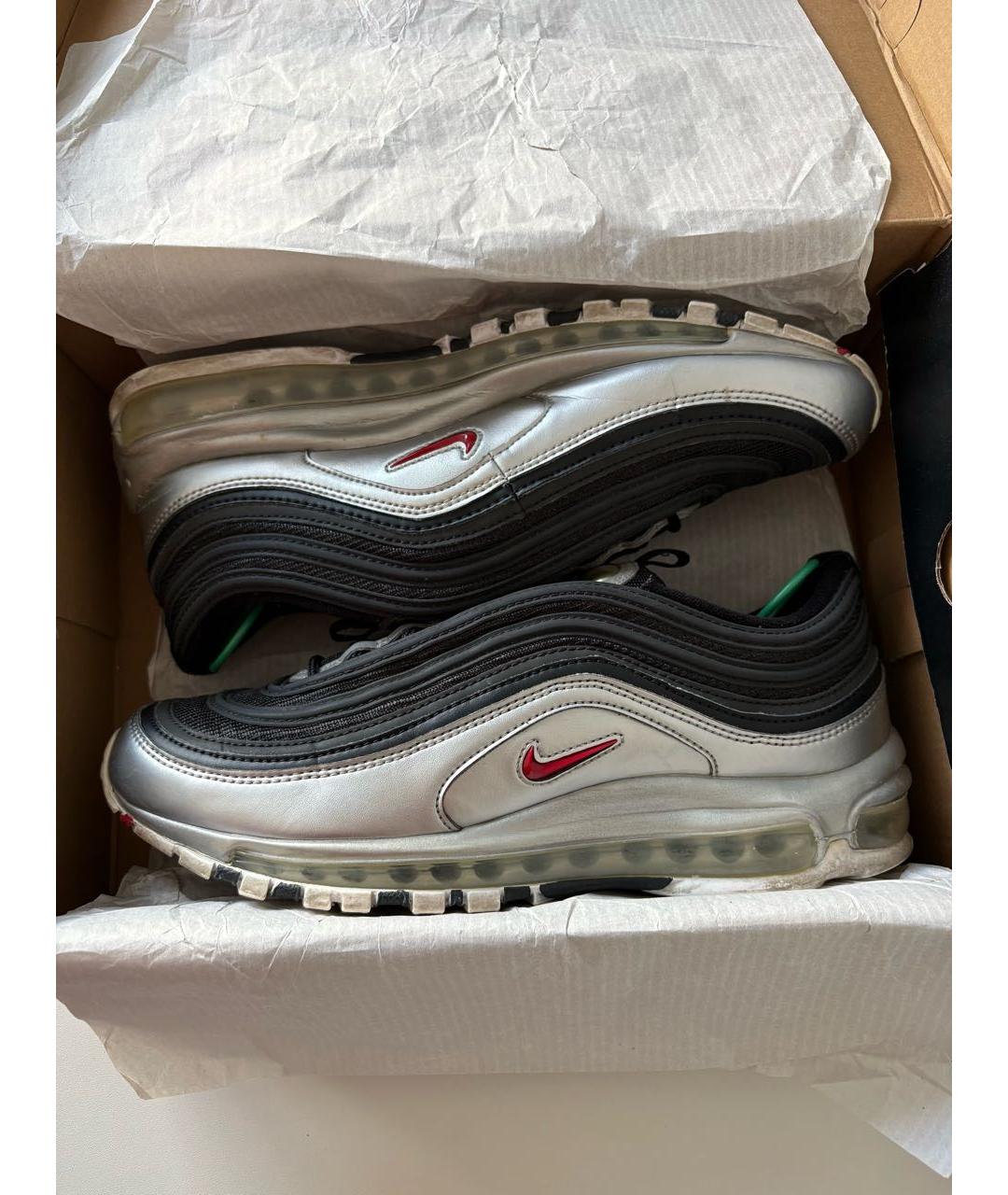 NIKE Черные кожаные низкие кроссовки / кеды, фото 2