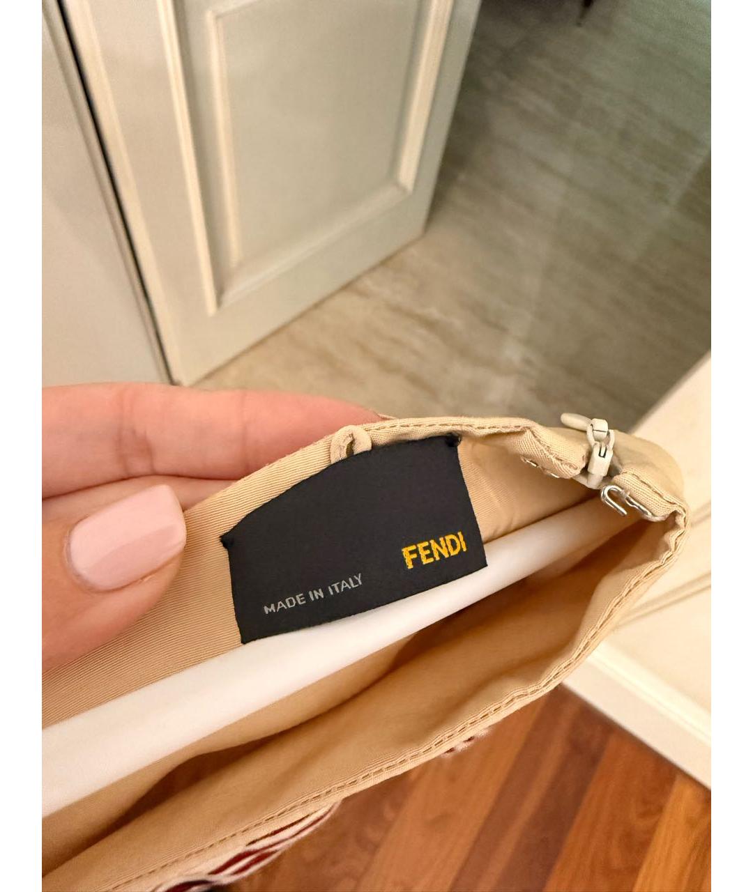 FENDI Красная шелковая юбка мини, фото 6