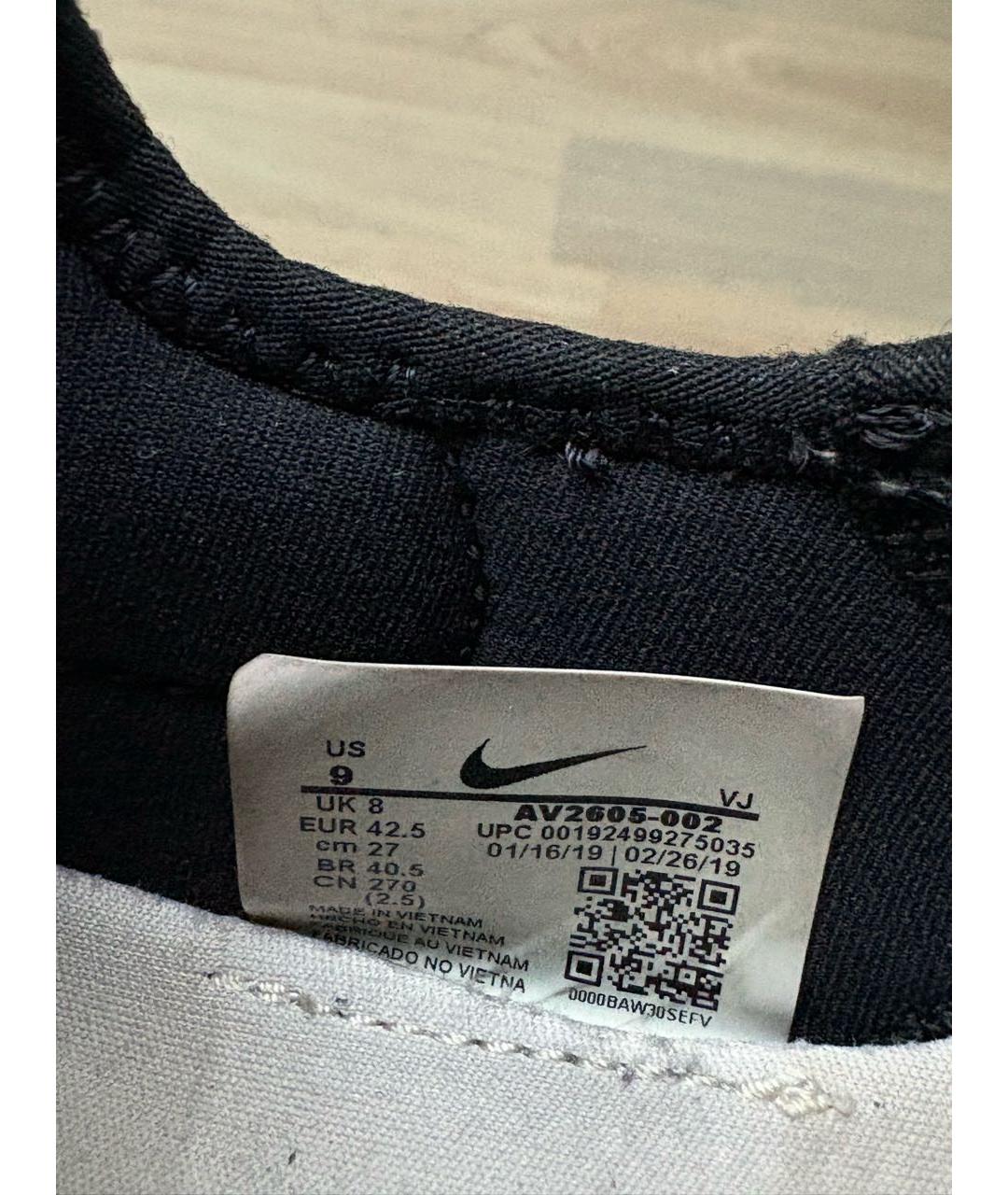 NIKE Черные текстильные низкие кроссовки / кеды, фото 8
