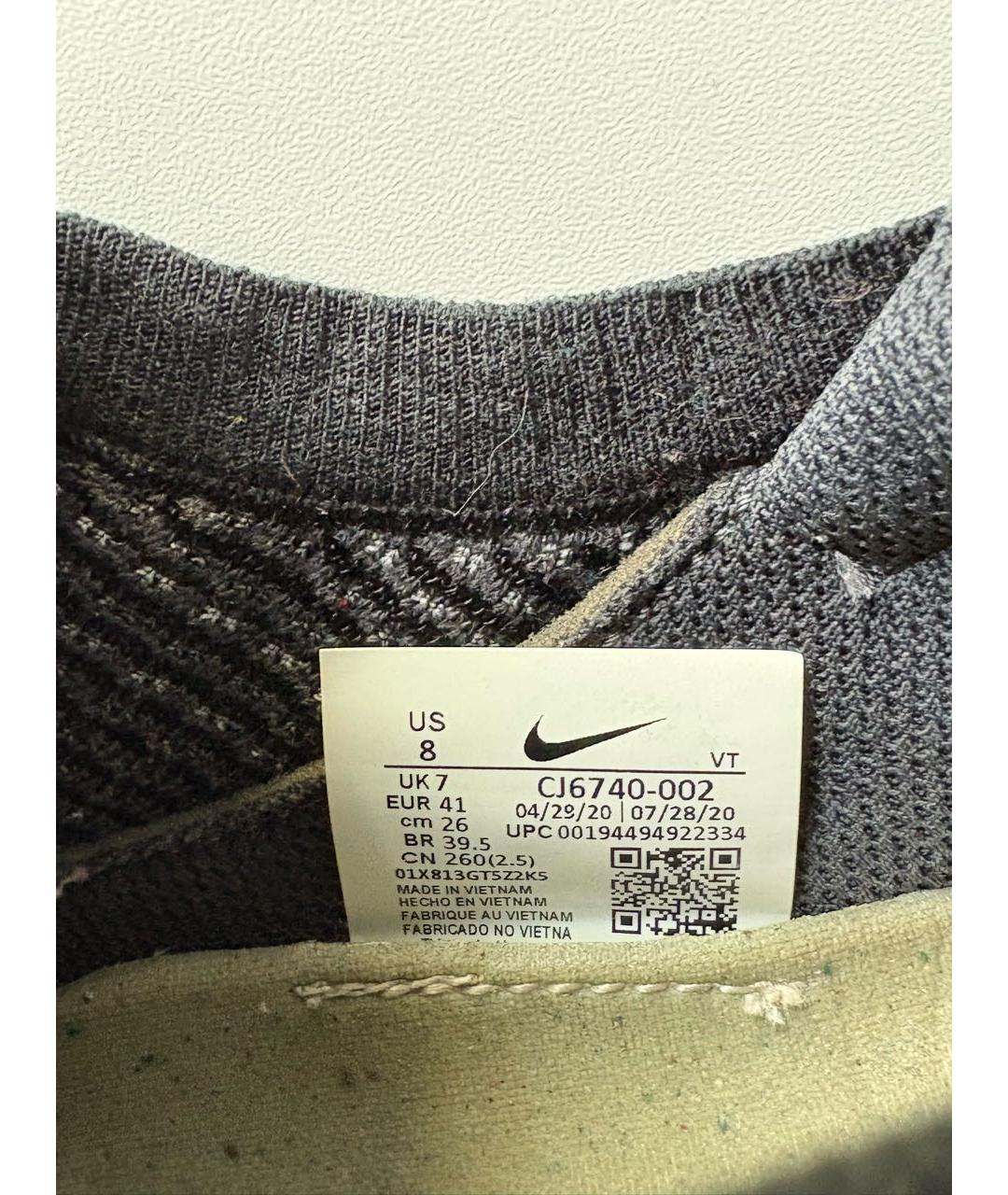 NIKE Черные текстильные низкие кроссовки / кеды, фото 6