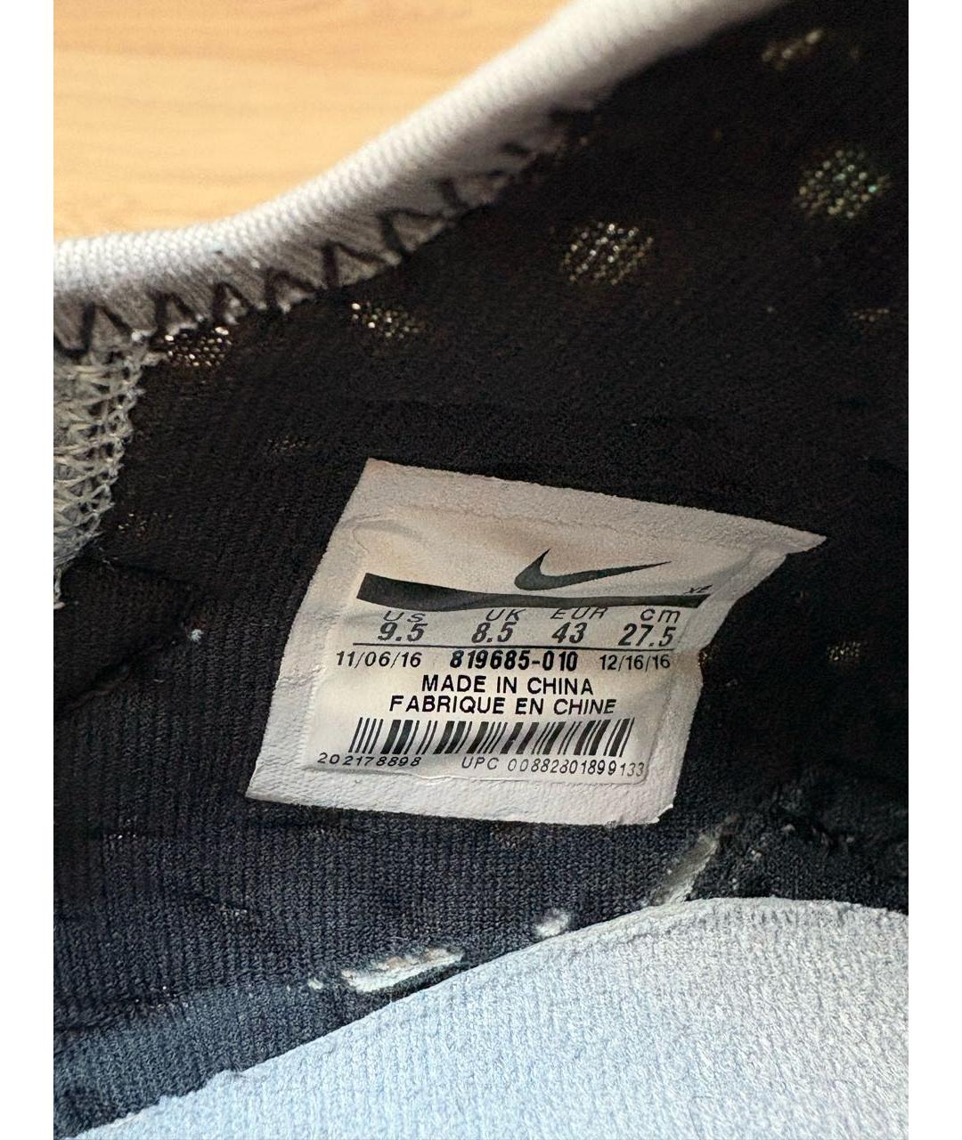 NIKE Серые текстильные низкие кроссовки / кеды, фото 7