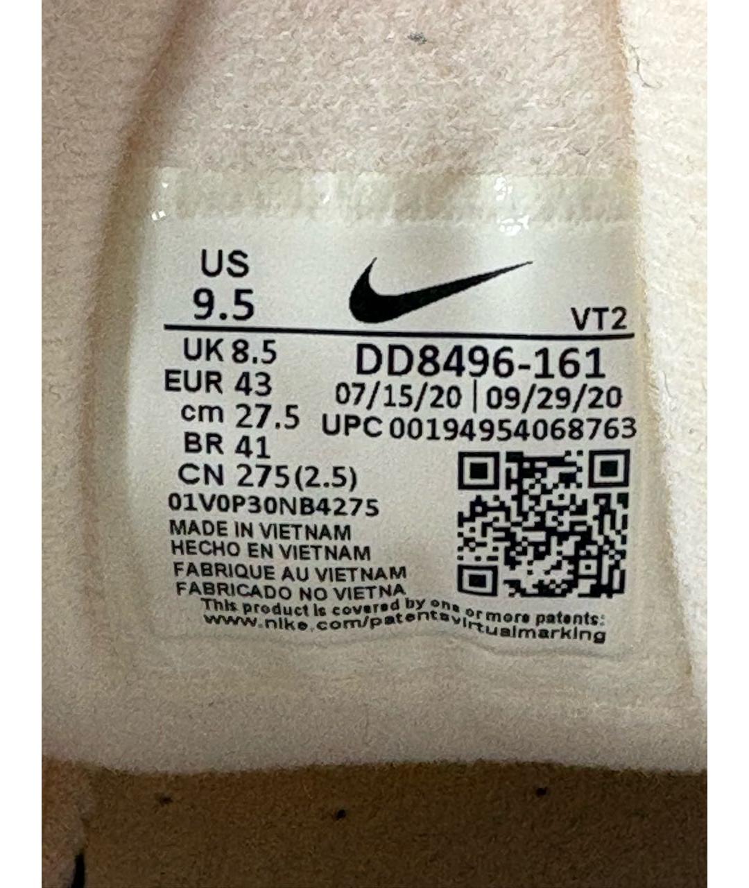 NIKE Белые текстильные низкие кроссовки / кеды, фото 8
