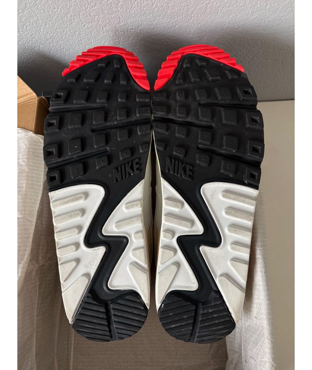 NIKE Белые текстильные низкие кроссовки / кеды, фото 6