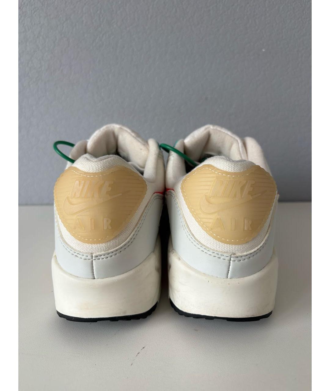 NIKE Белые текстильные низкие кроссовки / кеды, фото 5