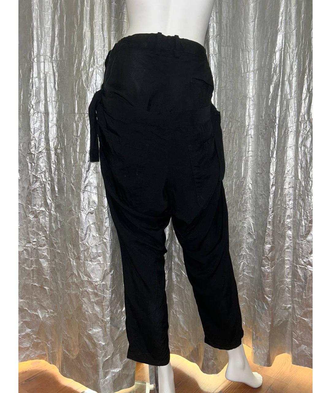 YOHJI YAMAMOTO Черные хлопковые прямые брюки, фото 9