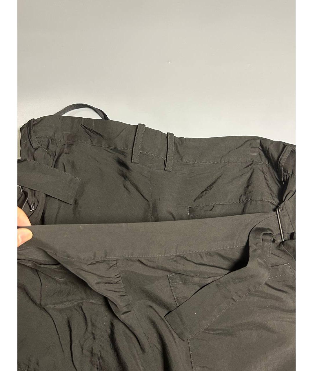 YOHJI YAMAMOTO Черные хлопковые прямые брюки, фото 4