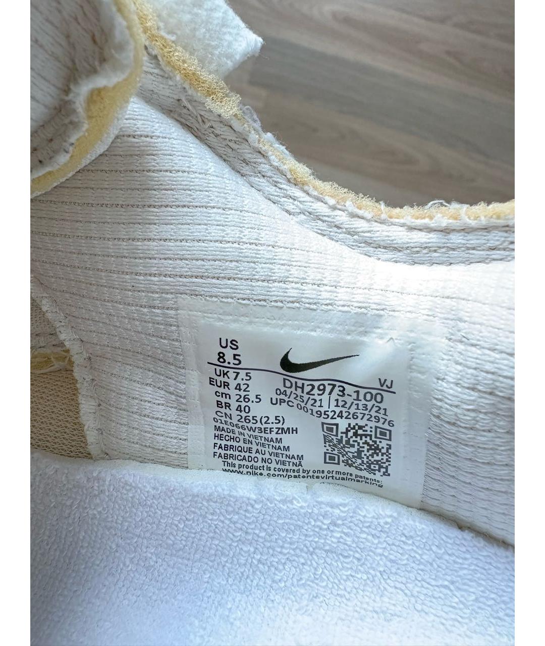 NIKE Бежевые текстильные низкие кроссовки / кеды, фото 6