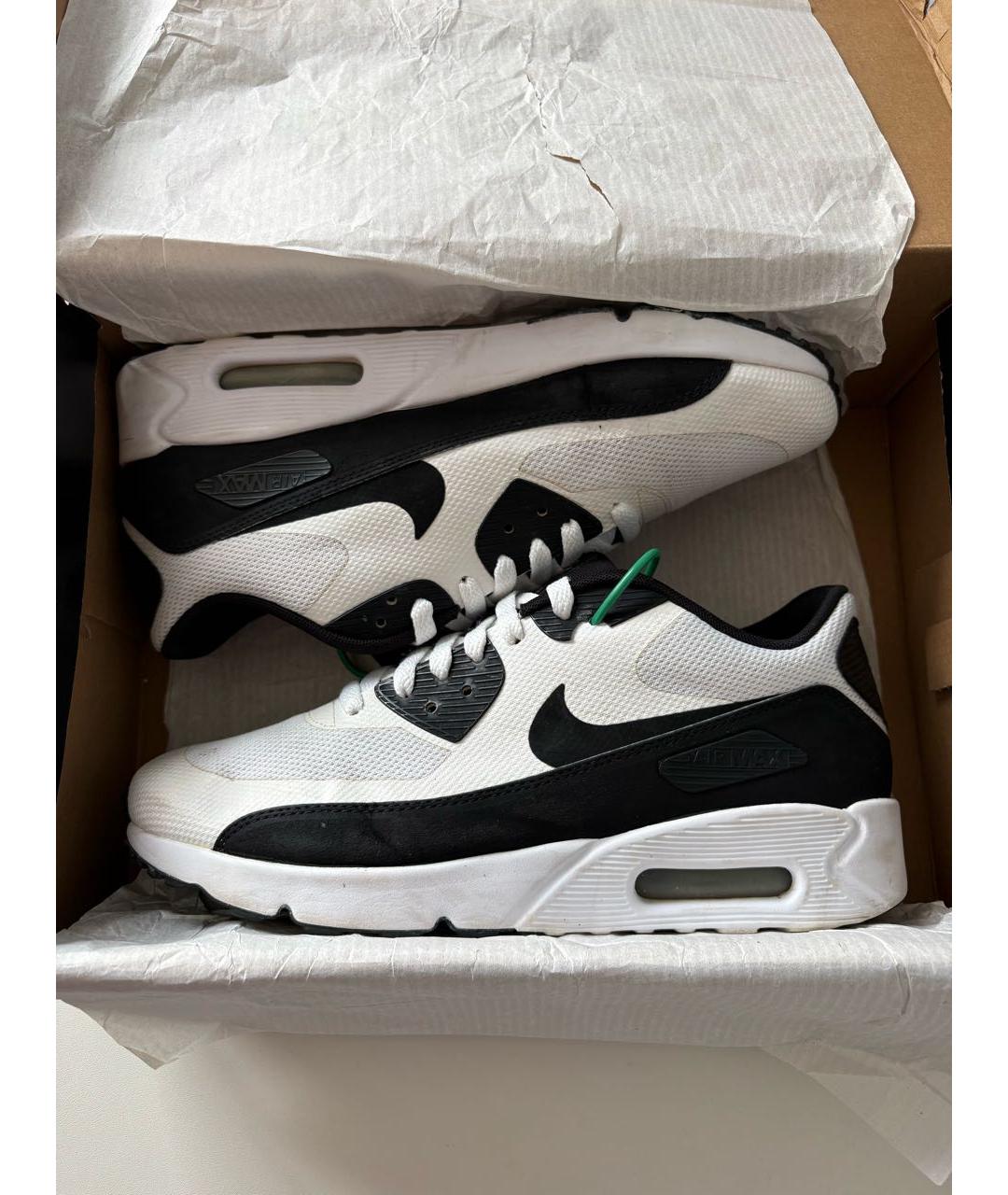 NIKE Белые текстильные низкие кроссовки / кеды, фото 2