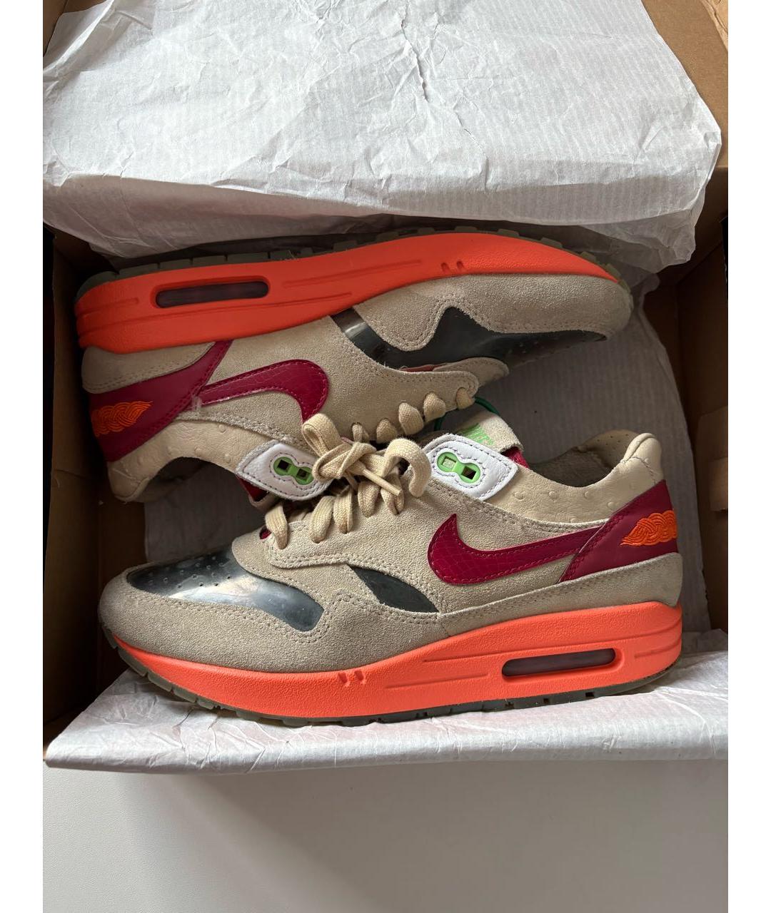 NIKE Бежевые замшевые низкие кроссовки / кеды, фото 2