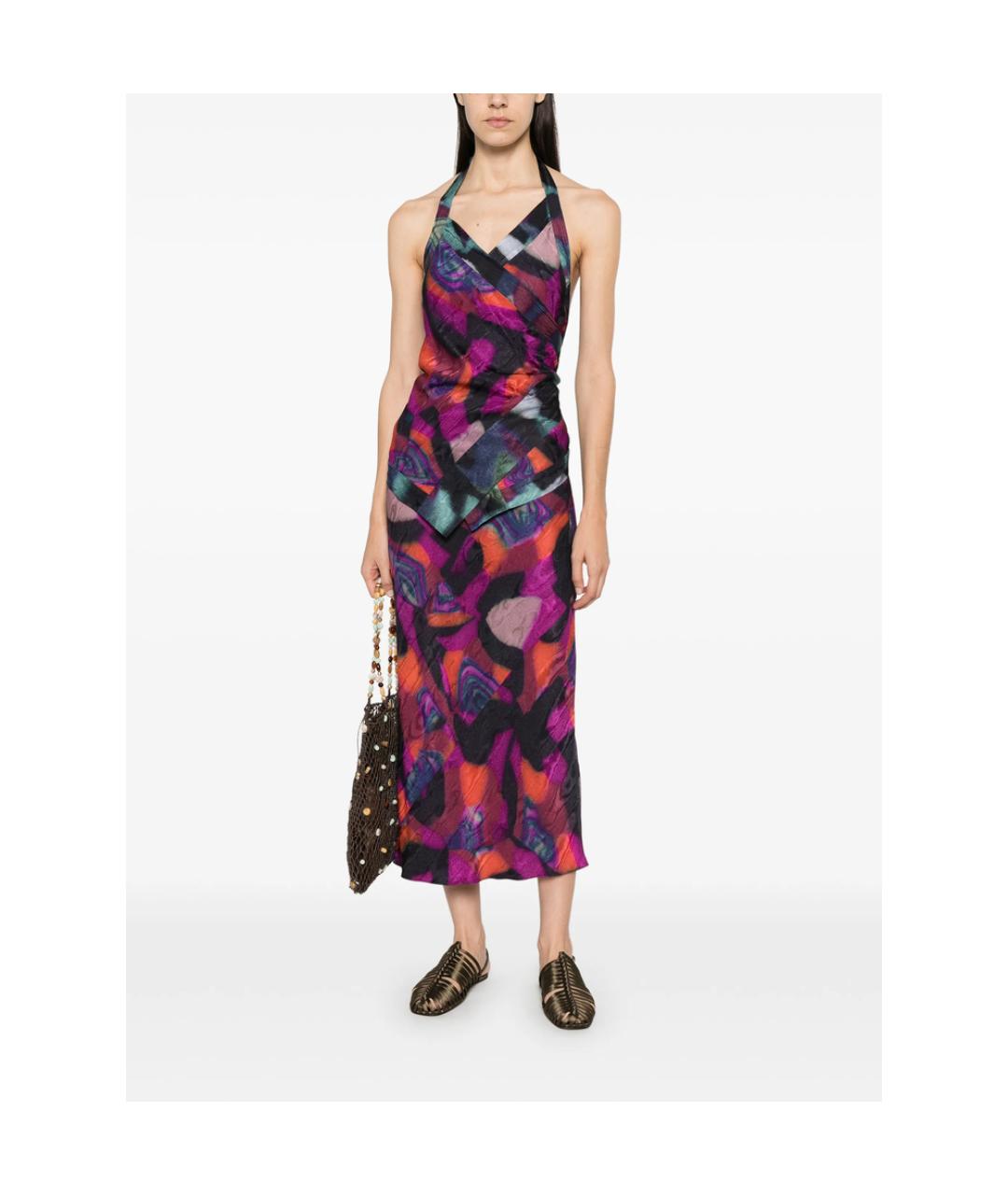 DRIES VAN NOTEN Мульти вискозная юбка миди, фото 6
