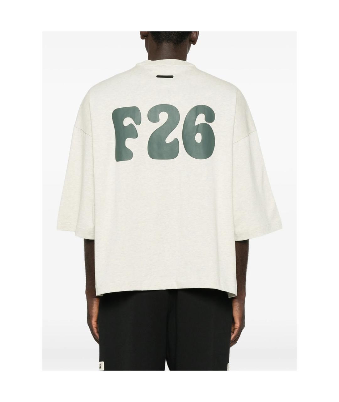FEAR OF GOD ESSENTIALS Бежевая хлопковая футболка, фото 4
