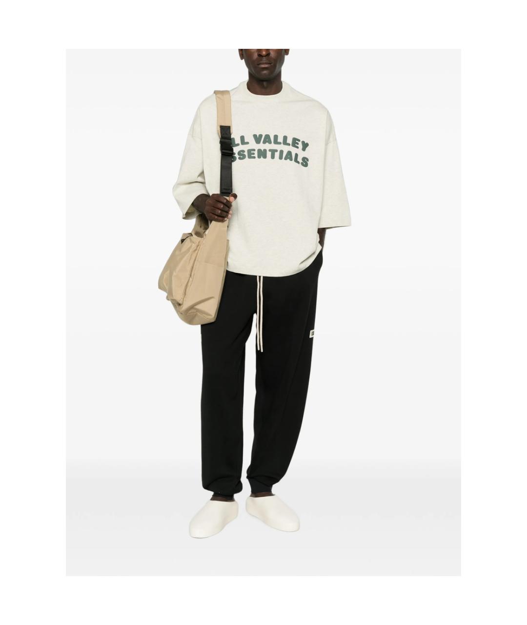 FEAR OF GOD ESSENTIALS Бежевая хлопковая футболка, фото 3