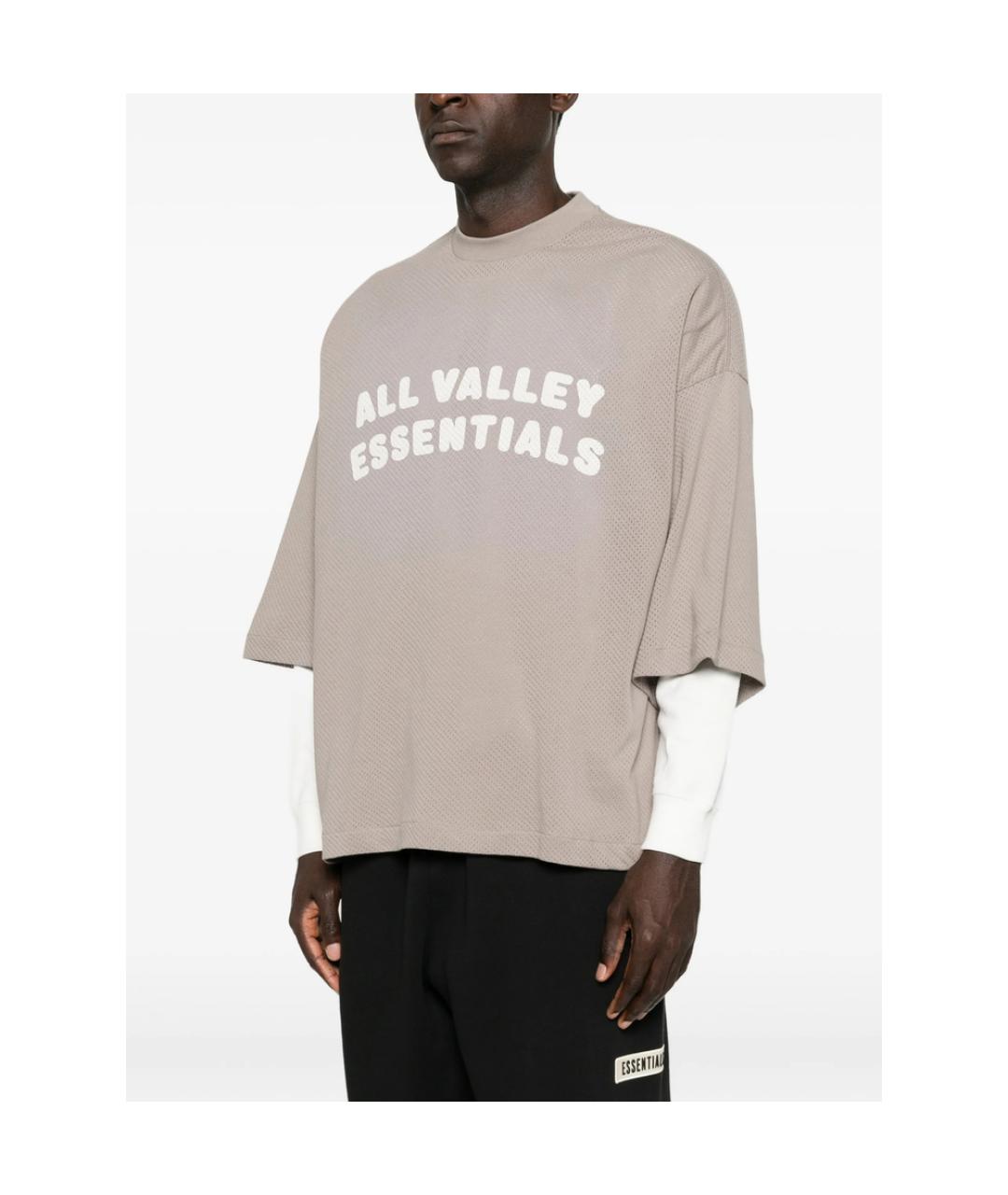 FEAR OF GOD ESSENTIALS Серая хлопковая футболка, фото 2
