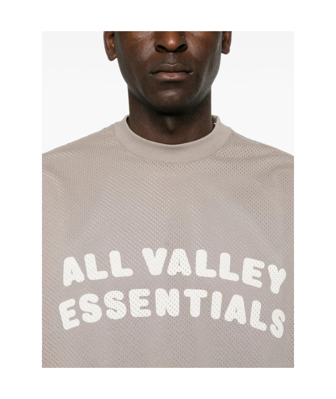 FEAR OF GOD ESSENTIALS Серая хлопковая футболка, фото 4