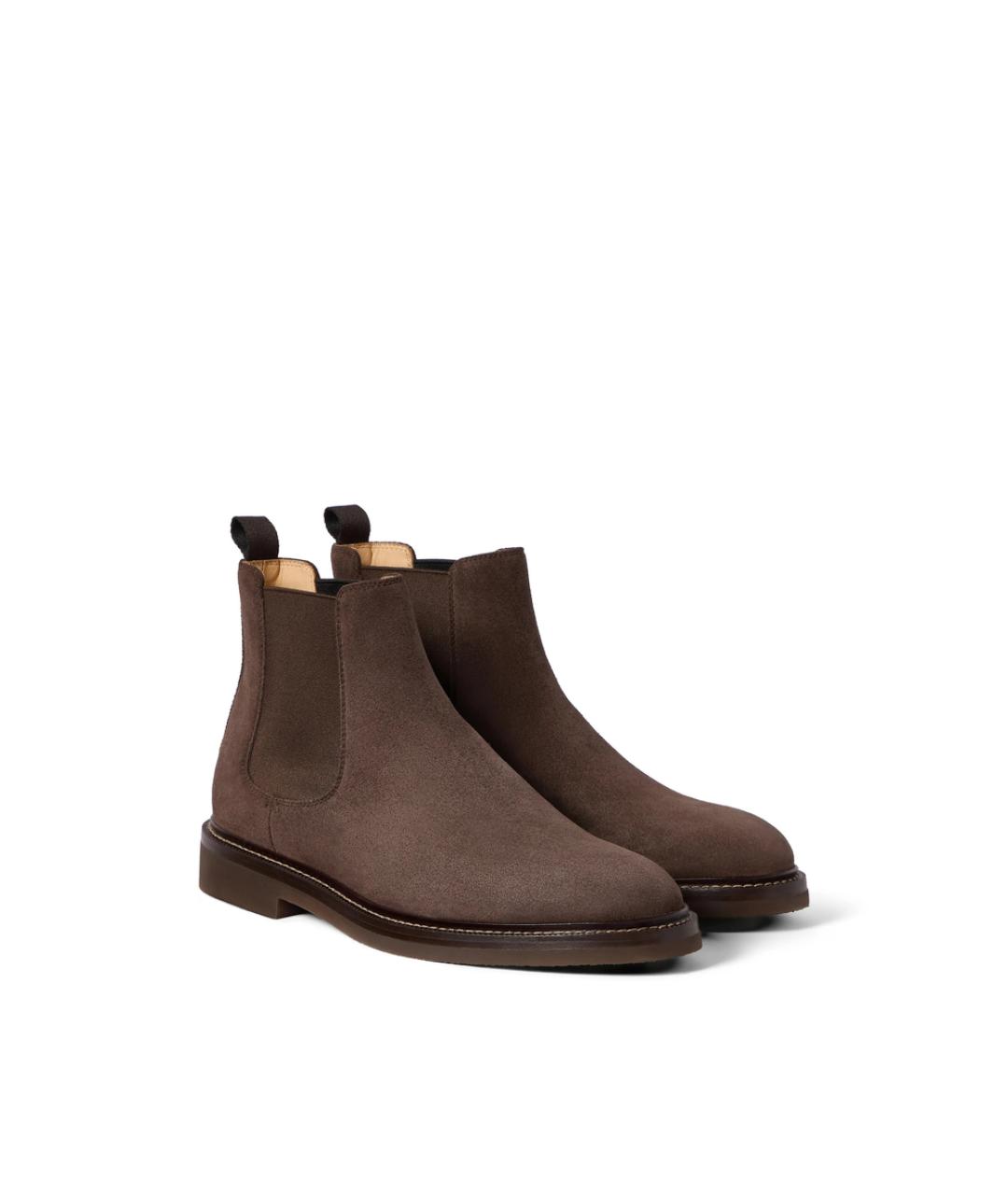 BRUNELLO CUCINELLI Коричневые замшевые высокие кроссовки / кеды, фото 5