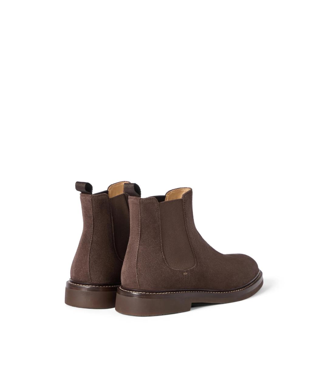 BRUNELLO CUCINELLI Коричневые замшевые высокие кроссовки / кеды, фото 4