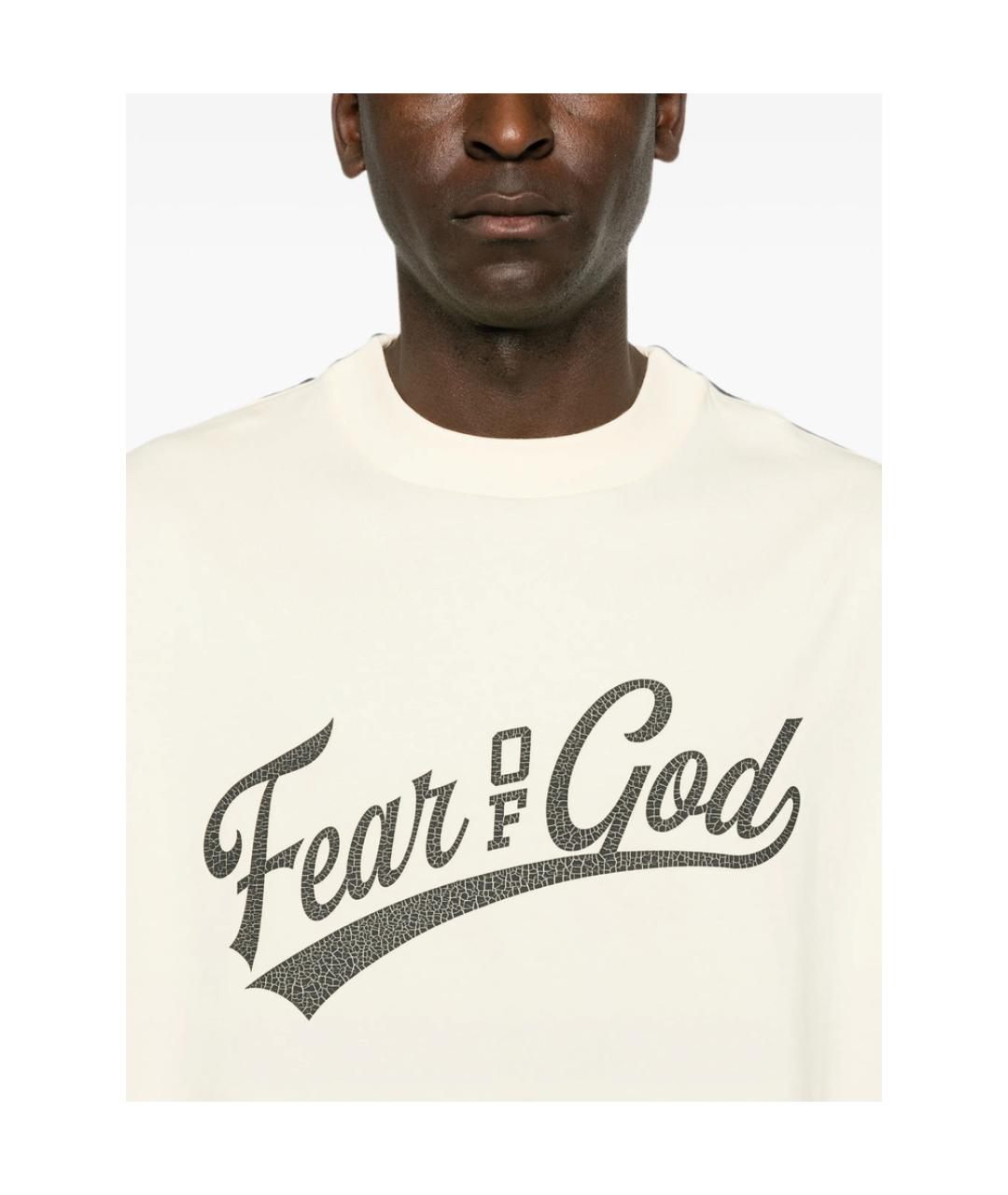 FEAR OF GOD ESSENTIALS Бежевая хлопковая футболка, фото 3