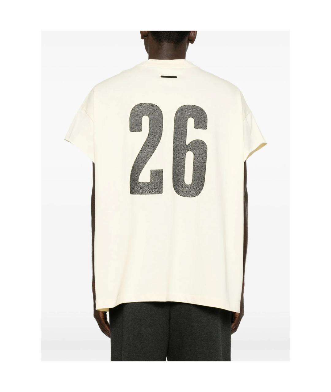 FEAR OF GOD ESSENTIALS Бежевая хлопковая футболка, фото 2