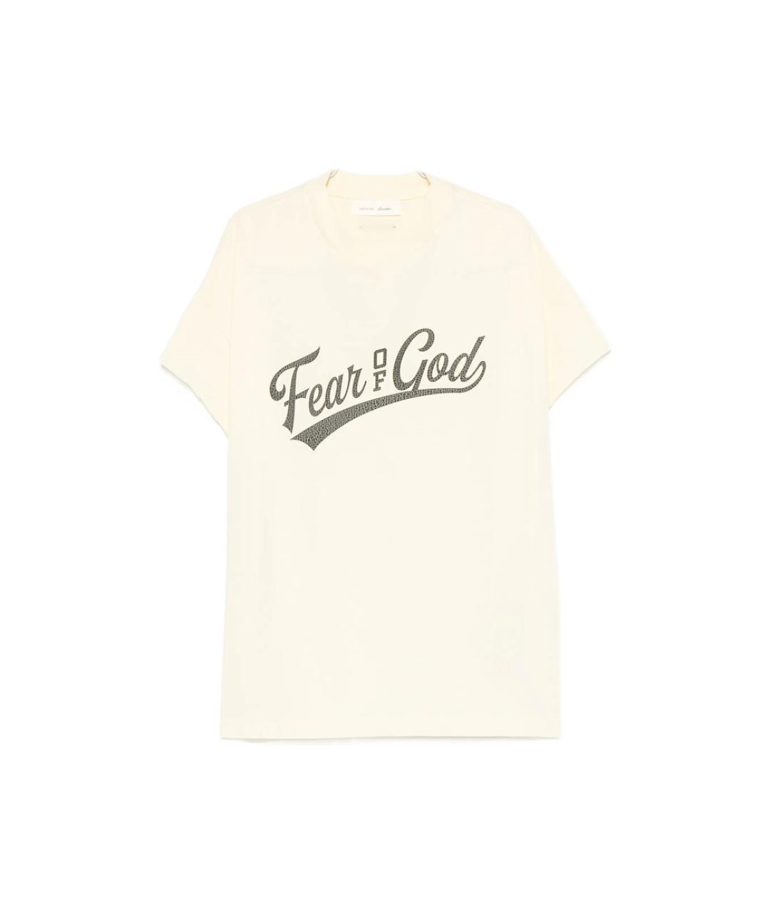 FEAR OF GOD ESSENTIALS Бежевая хлопковая футболка, фото 1