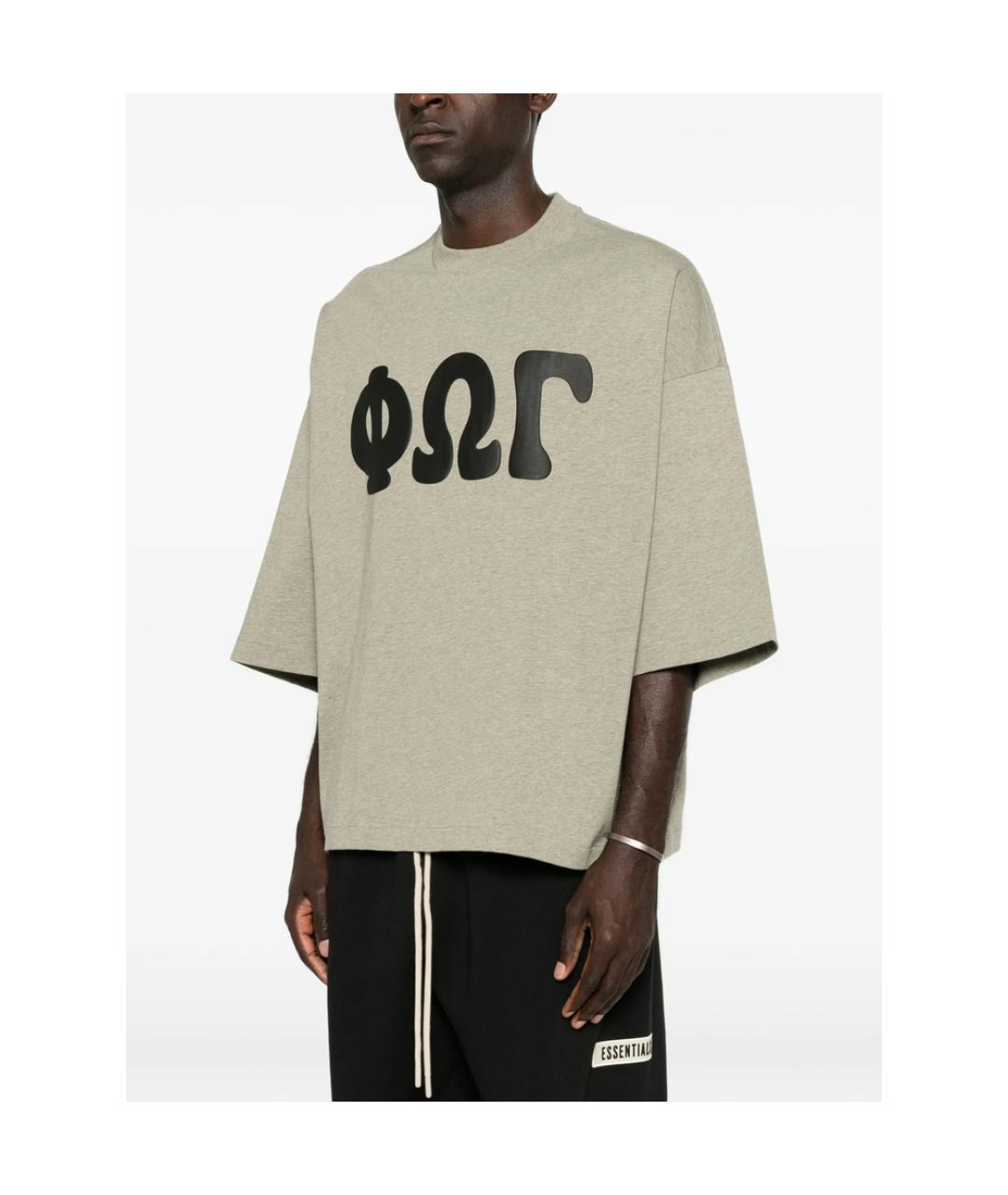 FEAR OF GOD ESSENTIALS Серая хлопковая футболка, фото 2