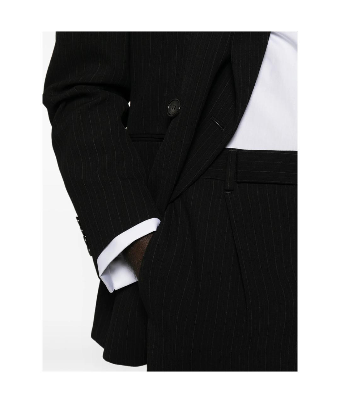 SAINT LAURENT Черные шерстяные классические брюки, фото 3