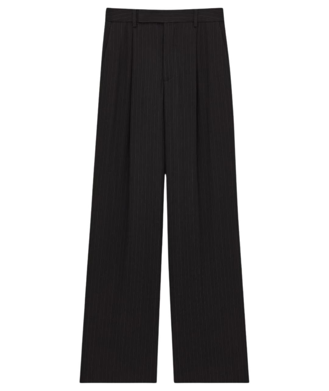 SAINT LAURENT Черные шерстяные классические брюки, фото 1