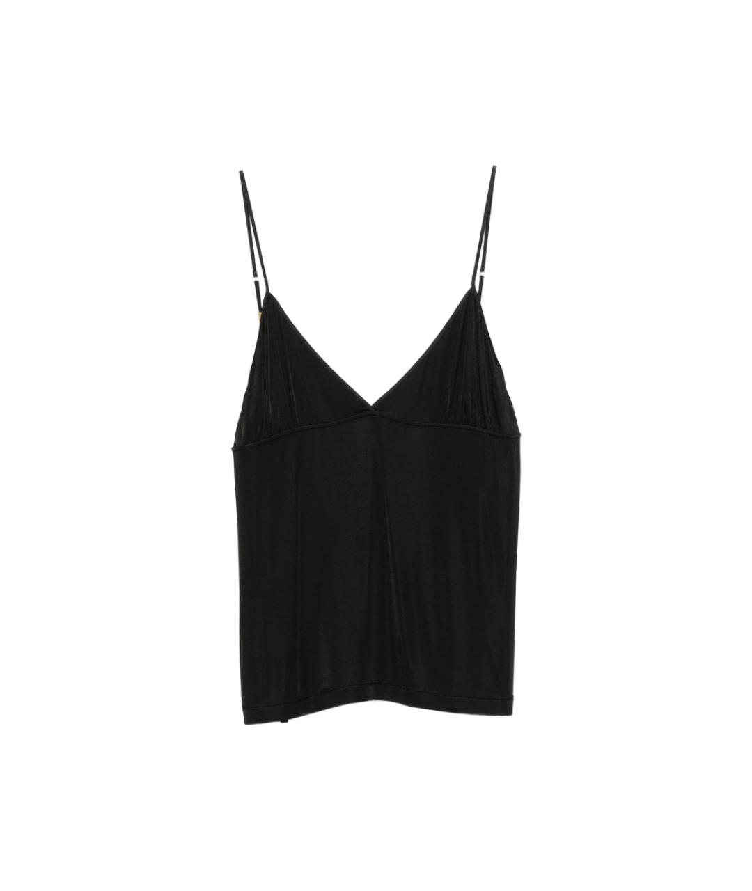 SAINT LAURENT Черная шелковая майка, фото 1