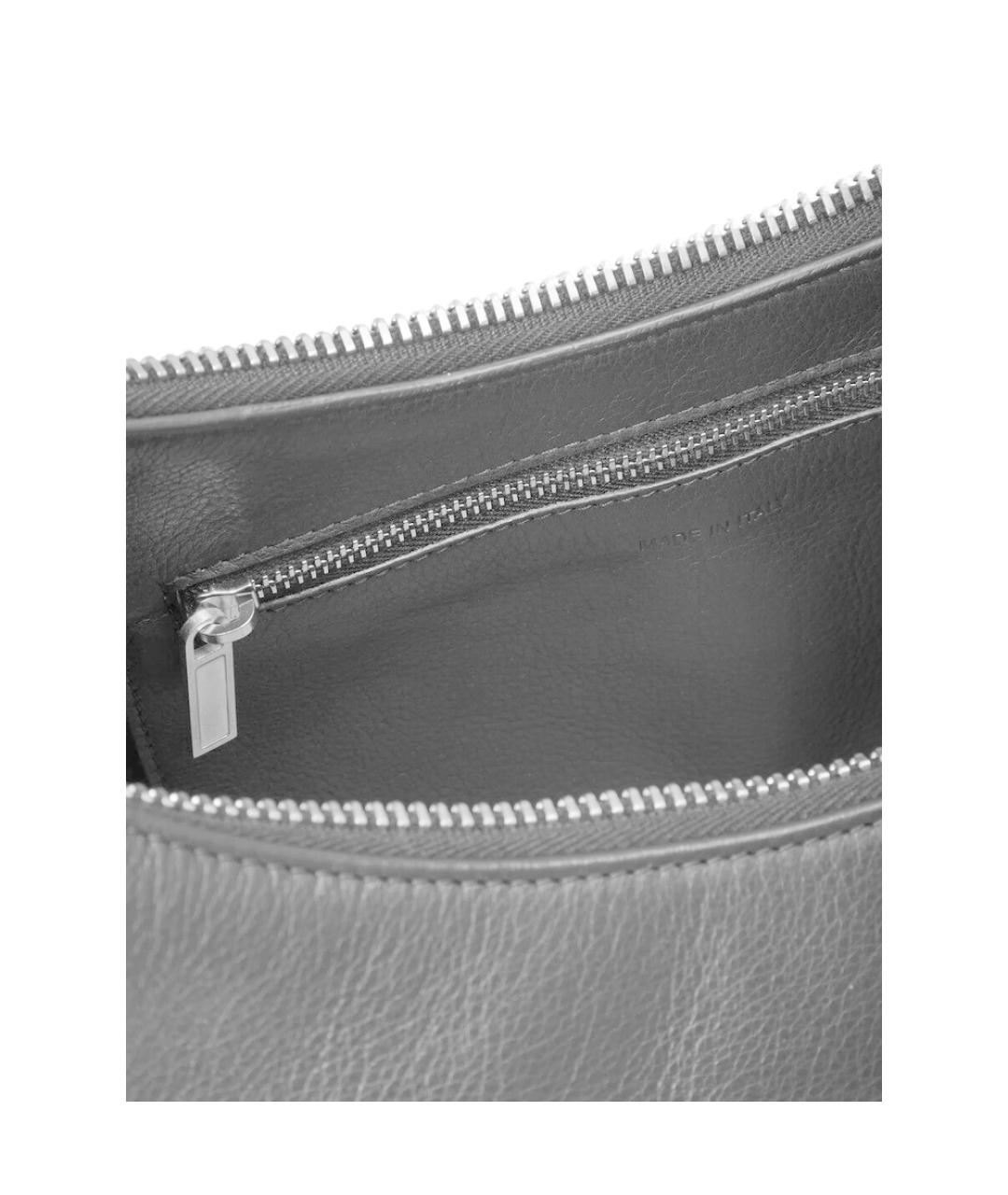 RICK OWENS Серая кожаная сумка через плечо, фото 3