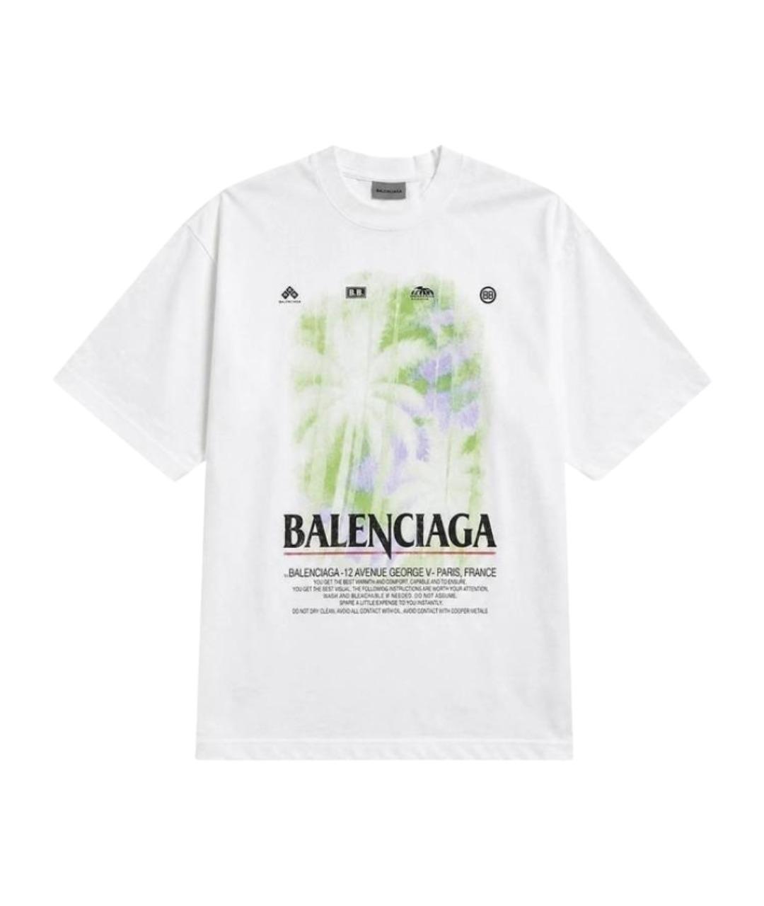 BALENCIAGA Белая хлопковая футболка, фото 1