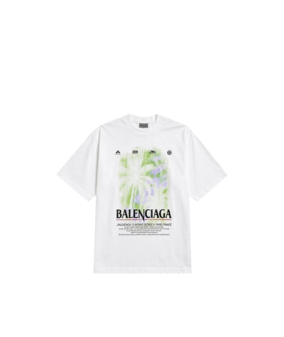 BALENCIAGA Белая хлопковая футболка, фото 3