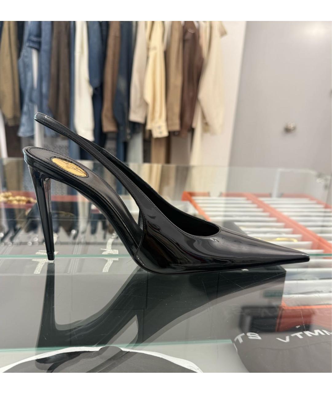 SAINT LAURENT Черные туфли из лакированной кожи, фото 7