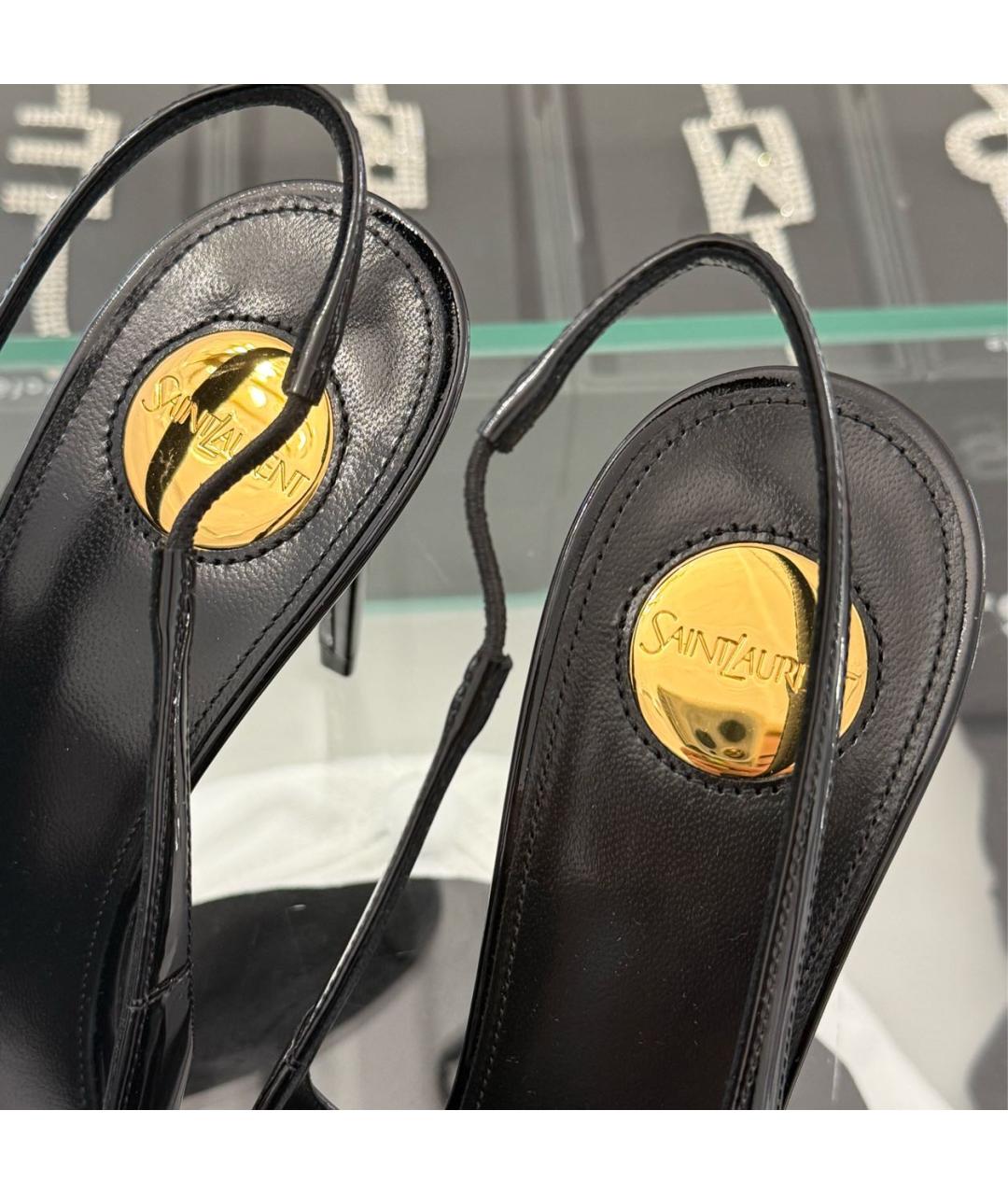 SAINT LAURENT Черные туфли из лакированной кожи, фото 3