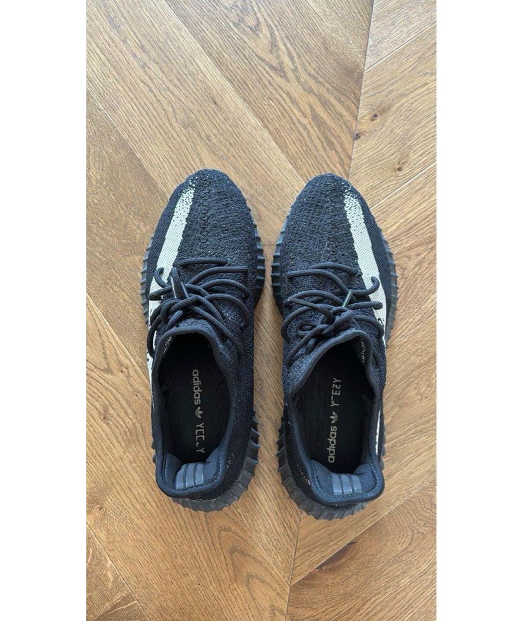 ADIDAS YEEZY Черные текстильные низкие кроссовки / кеды, фото 2