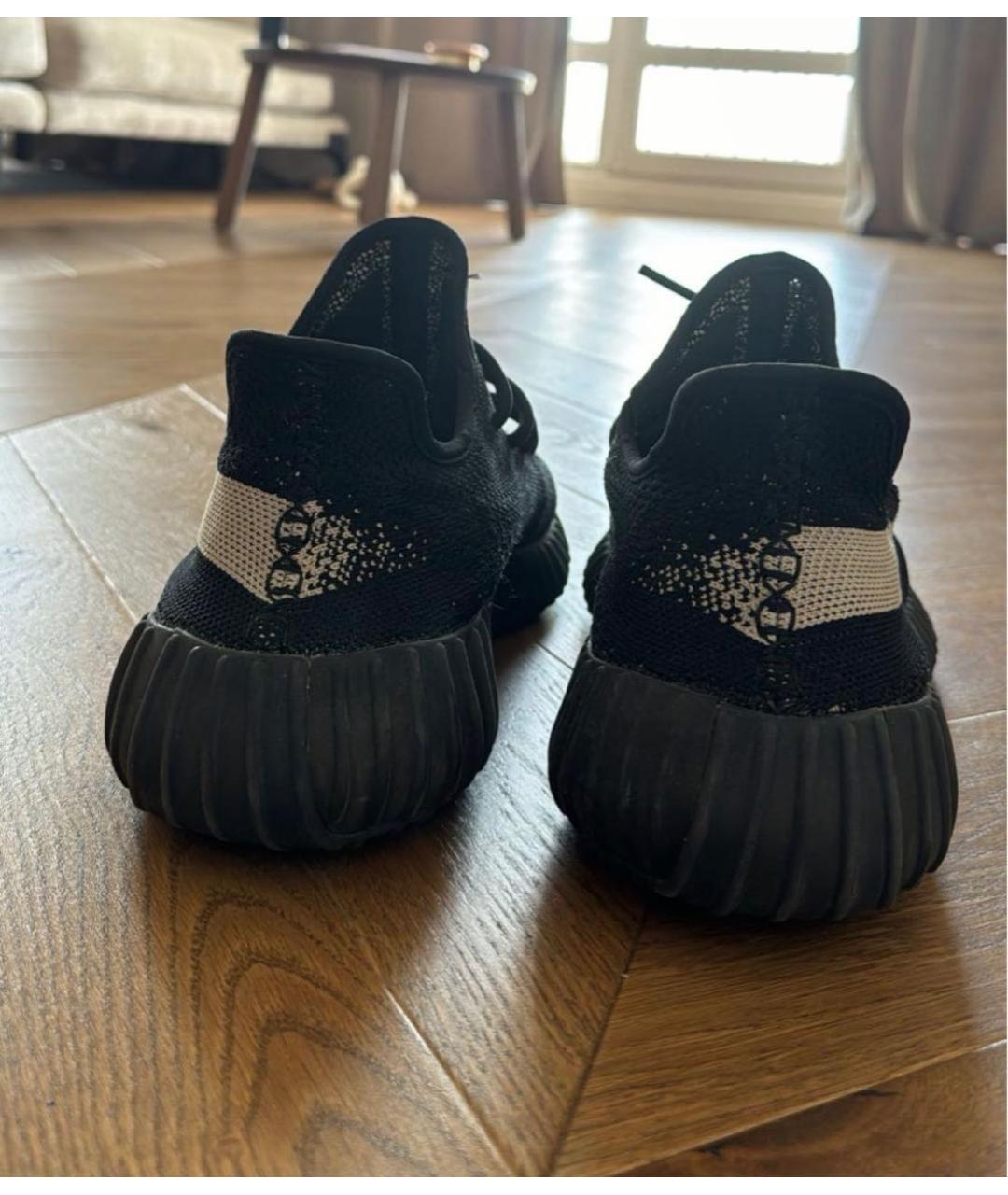 ADIDAS YEEZY Черные текстильные низкие кроссовки / кеды, фото 4