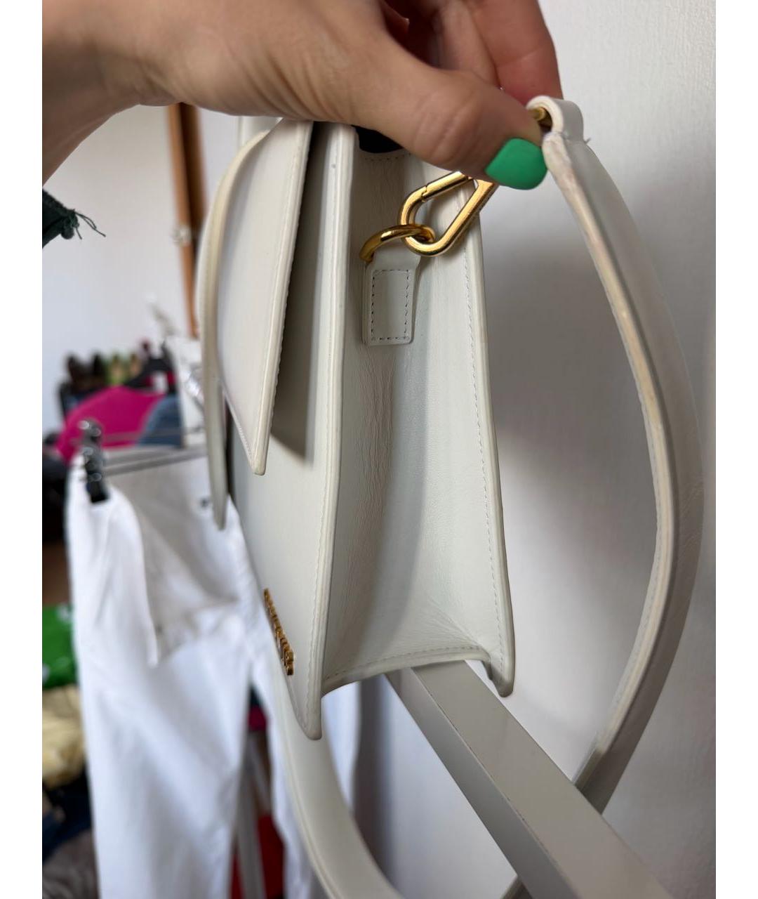 JACQUEMUS Белая сумка через плечо из искусственной кожи, фото 2
