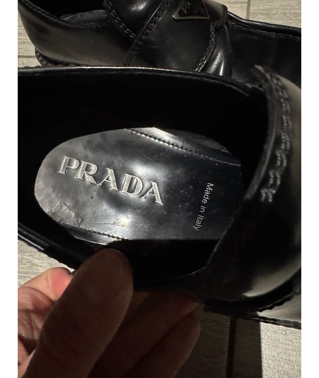 PRADA Черные кожаные лоферы, фото 5