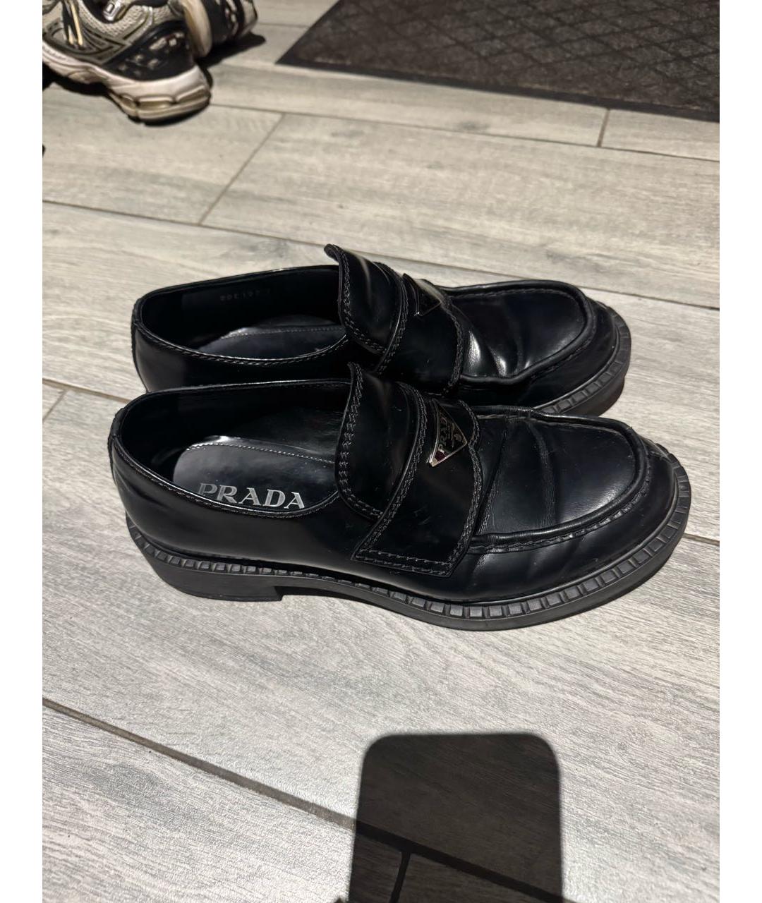 PRADA Черные кожаные лоферы, фото 3